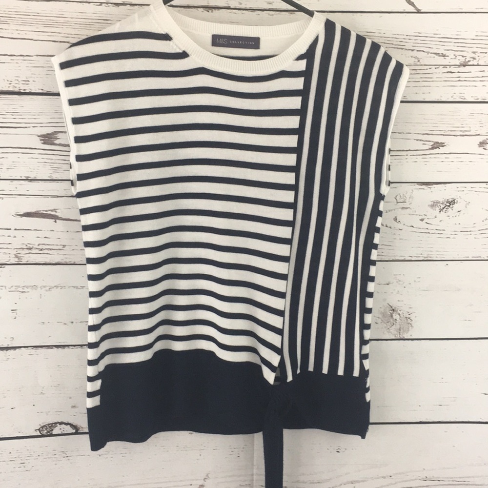M&S Collection striped blue and white top